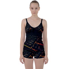 Keyboard Led Technology Tie Front Two Piece Tankini by Wegoenart