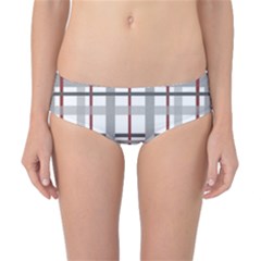 Fabric Plaid Grey Gray Burgundy Classic Bikini Bottoms by Wegoenart