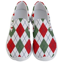 Red Green White Argyle Navy Men s Lightweight Slip Ons by Wegoenart