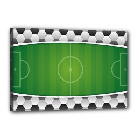 Background Sports Soccer Football Canvas 18  X 12  (stretched) by Wegoenart