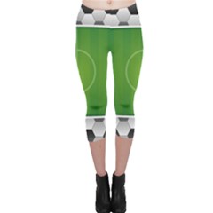 Background Sports Soccer Football Capri Leggings  by Wegoenart