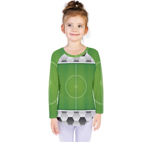 Background Sports Soccer Football Kids  Long Sleeve Tee by Wegoenart