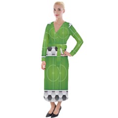 Background Sports Soccer Football Velvet Maxi Wrap Dress by Wegoenart