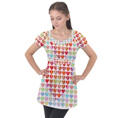 Valentine Valentines Day Card Love Puff Sleeve Tunic Top by Wegoenart