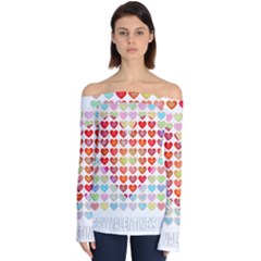 Valentine Valentines Day Card Love Off Shoulder Long Sleeve Top by Wegoenart