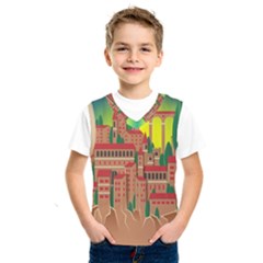 Mountain Village Village Medieval Kids  Sportswear by Wegoenart