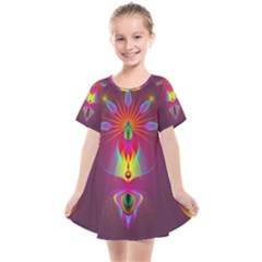 Abstract Bright Colorful Background Kids  Smock Dress by Wegoenart