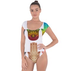 Evil Eye Protection Charm Colorful Short Sleeve Leotard  by Wegoenart