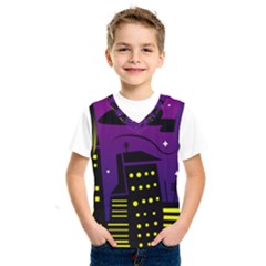 City Architecture Night Skyscraper Kids  Sportswear by Wegoenart