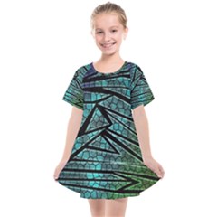 Abstract Background Rainbow Metal Kids  Smock Dress by Wegoenart