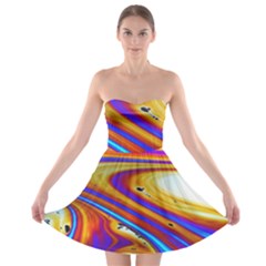 Soap Bubble Color Colorful Strapless Bra Top Dress by Wegoenart