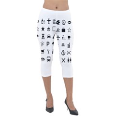 Icons Set Symbols Collection Lightweight Velour Capri Leggings  by Wegoenart