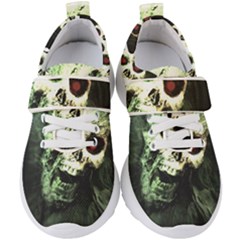 Screaming Skull Human Halloween Kids  Velcro Strap Shoes by Wegoenart