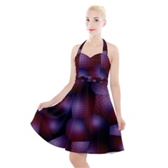 Fractal Rendering Halter Party Swing Dress 