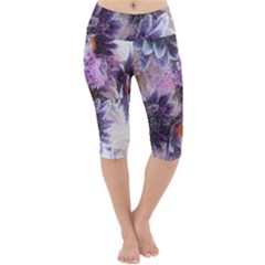 Flower Digital Art Artwork Abstract Lightweight Velour Cropped Yoga Leggings by Wegoenart