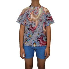 Fractal Artwork Design Pattern Kids  Short Sleeve Swimwear by Wegoenart