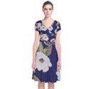 Kellytvgear Flower Short Sleeve Front Wrap Dress View1