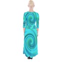 Groovy Cool Abstract Aqua Liquid Art Swirl Painting Quarter Sleeve Wrap Maxi Dress View2