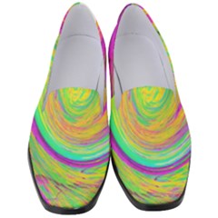 Groovy Abstract Purple And Yellow Liquid Swirl Women s Classic Loafer Heels by myrubiogarden