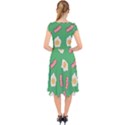 Bacon and Egg Pop Art Pattern Cap Sleeve Front Wrap Midi Dress View2