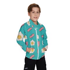 Bacon And Egg Pop Art Pattern Windbreaker (kids) by Valentinaart