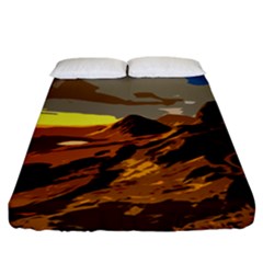 Scotland Monti Mountains Mountain Fitted Sheet (california King Size) by Pakrebo