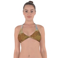 Color Colors Abstract Yellow Brown Halter Neck Bikini Top by Pakrebo