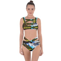 Color Lake Mountain Painting Bandaged Up Bikini Set  by Pakrebo