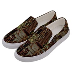 New York City Skyscrapers Men s Canvas Slip Ons by Pakrebo