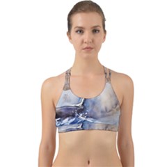 Art Painting Sea Storm Seagull Back Web Sports Bra by Pakrebo