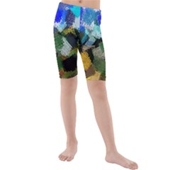 Texture Color Colors Network Kids  Mid Length Swim Shorts by Pakrebo