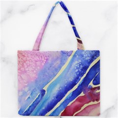 Painting Abstract Blue Pink Spots Mini Tote Bag by Pakrebo