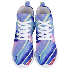 Painting Abstract Blue Pink Spots Women s Lightweight High Top Sneakers by Pakrebo