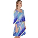 Painting Abstract Blue Pink Spots Velour Kimono Dress View3