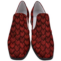 Red Dragon Slip On Heel Loafers by LalaChandra