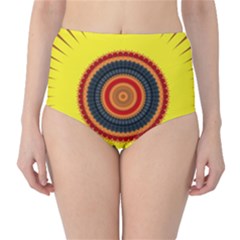 Art Decoration Wallpaper Bright Classic High-waist Bikini Bottoms by Pakrebo