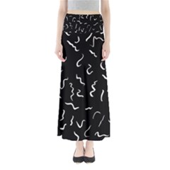 Scribbles Lines Drawing Picture Full Length Maxi Skirt by Pakrebo