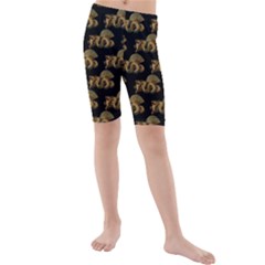 Dragon Motif Print Pattern Kids  Mid Length Swim Shorts by dflcprintsclothing