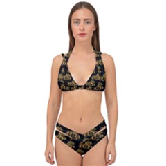 Dragon Motif Print Pattern Double Strap Halter Bikini Set by dflcprintsclothing