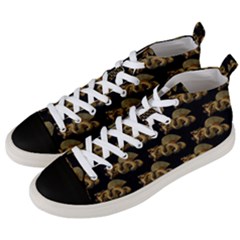 Dragon Motif Print Pattern Men s Mid-top Canvas Sneakers by dflcprintsclothing