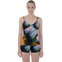 Art Abstract Painting Tie Front Two Piece Tankini by Pakrebo