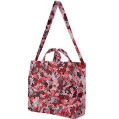 Black Red  Square Shoulder Tote Bag by artifiart