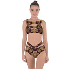 Gold Black Book Cover Ornate Bandaged Up Bikini Set  by Pakrebo