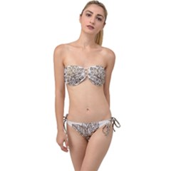 Flower Mandala Christmas Xmas Twist Bandeau Bikini Set by Pakrebo