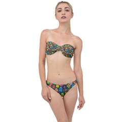 Presents Gifts Background Colorful Classic Bandeau Bikini Set by Pakrebo