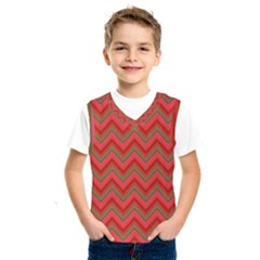 Background Retro Red Zigzag Kids  Sportswear by Pakrebo