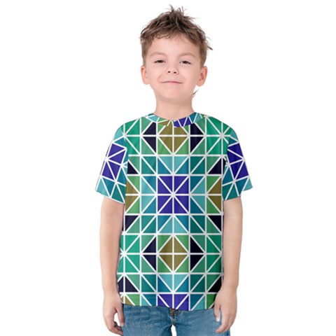 Mosaic Triangle Symmetry Kids  Cotton Tee by Pakrebo