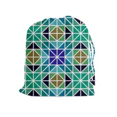 Mosaic Triangle Symmetry Drawstring Pouch (xl) by Pakrebo