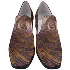 Swirl Fractal Fantasy Whirl Slip On Heel Loafers by Pakrebo