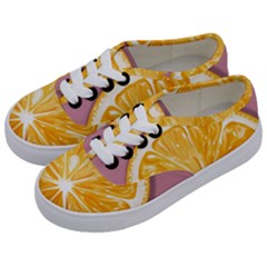 Pop Art Orange  Kids  Classic Low Top Sneakers by Valentinaart